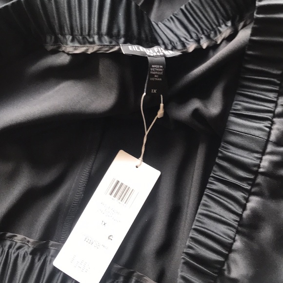 NWT Eileen Fisher Holiday Silky Dress Eco-friendly Black Pull-on Pants - Picture 3 of 16